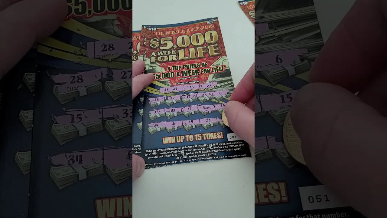 Winning Florida Lottery Ticket $5,000 A Week For Life!