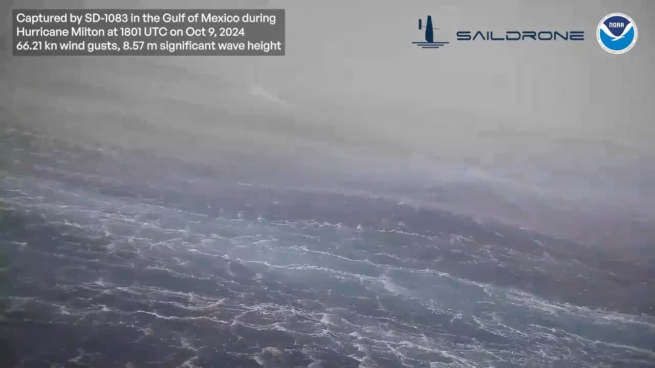 NOAA's Saildrone captured amazing footage of 28-foot waves and wind gusts reaching 75.95 mph