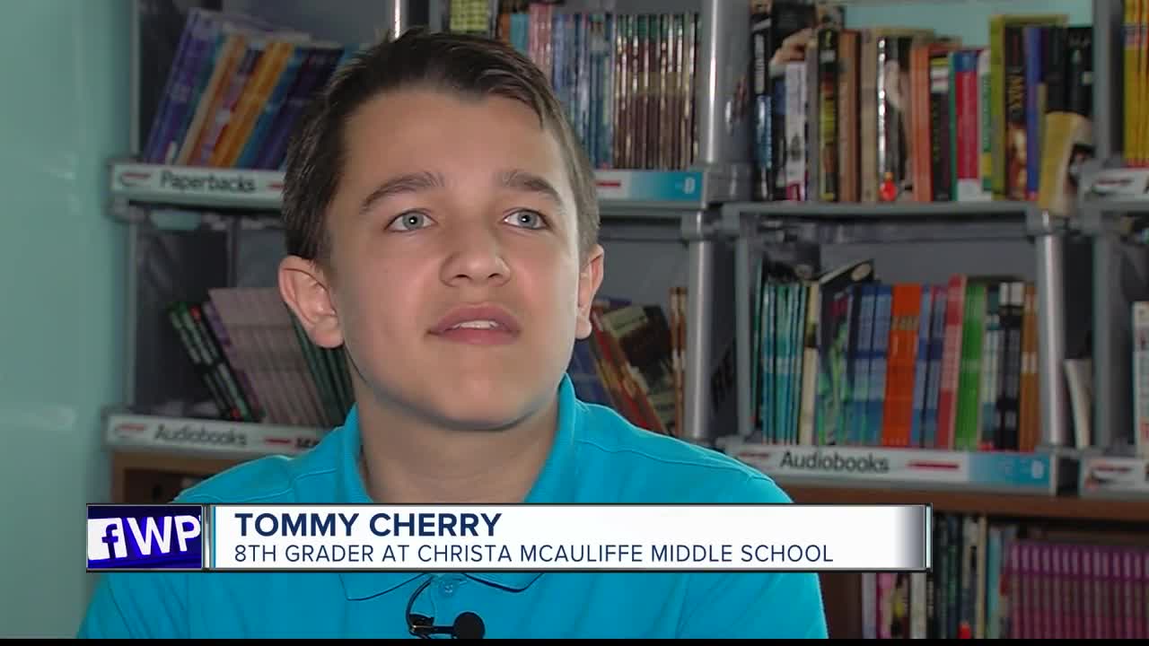 8th grade student at Christa McAuliffe Middle School competes in Scripps National Spelling Bee