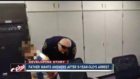9-year-old boy led away in handcuffs after his arrest at elementary school