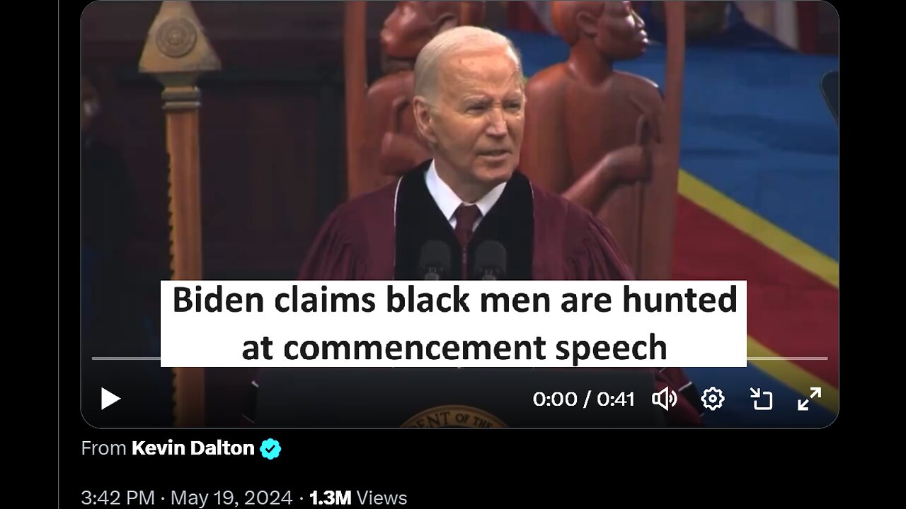 Biden claims Black men hunted during commencement speech