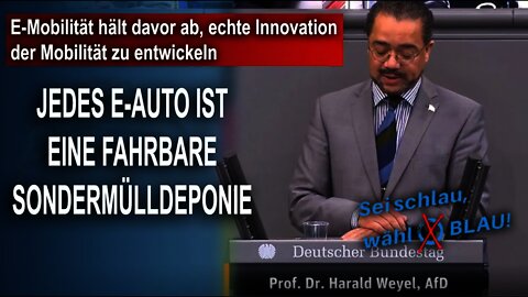 E-Mobilität hält davor ab, echte Innovation der Mobilität zu entwickeln, Prof Dr. Harald Weyel AfD