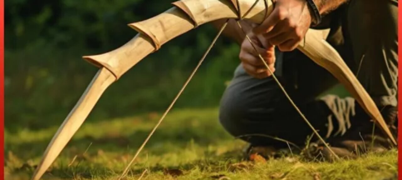 ASMR by, Man Makes the best survival BOW using only wood branches