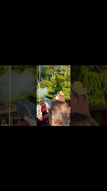 Firing the cannon on Sailing Ship Columbia #disneyland #columbia #frontierland #riversofamerica