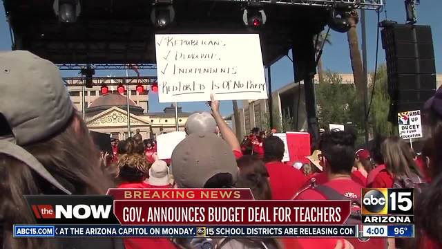 Arizona Governor announces budget deal for teachers