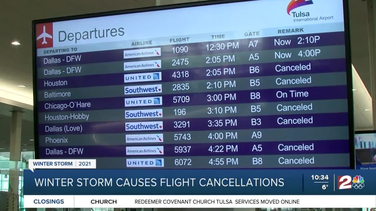 Winter storm causes flight cancellations