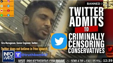 5/18/2022 Twitter Admits to Criminally Censoring Conservatives in New Hidden Video