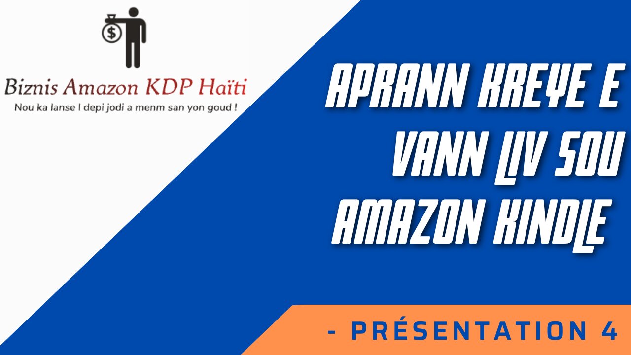 Aprann Kreye e Vann Liv sou Amazon Kindle (4) || Biznis Amazon KDP Haiti