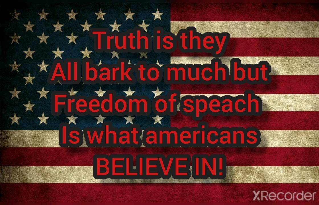 FREEDOM OF SPEACH IS WHAT AMERICAN'S BELIEVE IN