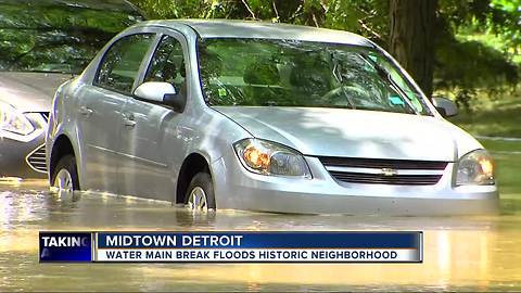 Water main break causes flooding in Midtown Detroit