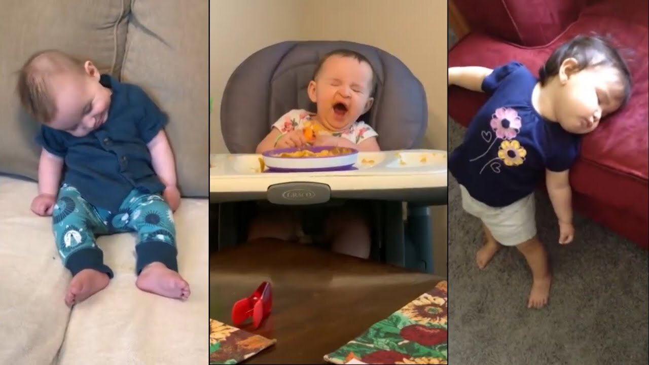 Little baby falling asleep moment video || Funny video Cutest baby