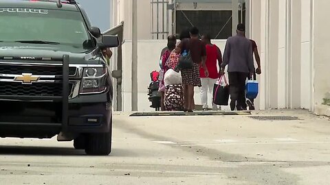 Families arrive at shelters ahead of Hurricane Dorian