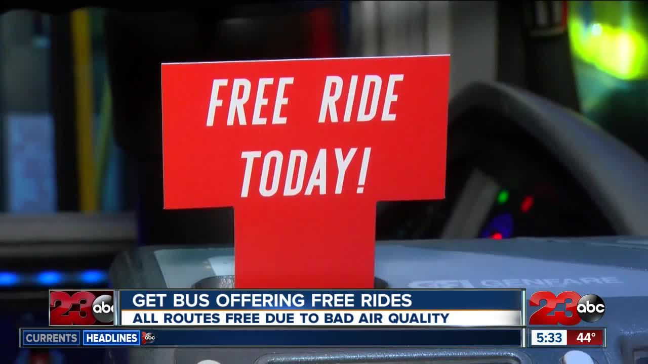 GET Buses offering free rides with unhealthy air