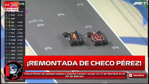 Checo Pérez sin piedad rebasa a Charles Leclerc va por el 1 2 de Red Bull en el GP de Bahrein