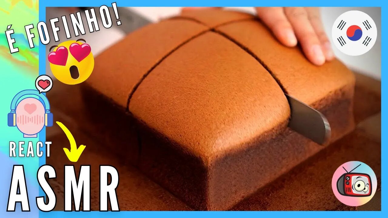 ASMR React: BOLO ESPONJA DE CHOCOLATE MAIS FOFO DO MUNDO! Coreano | Veja Aqui #28