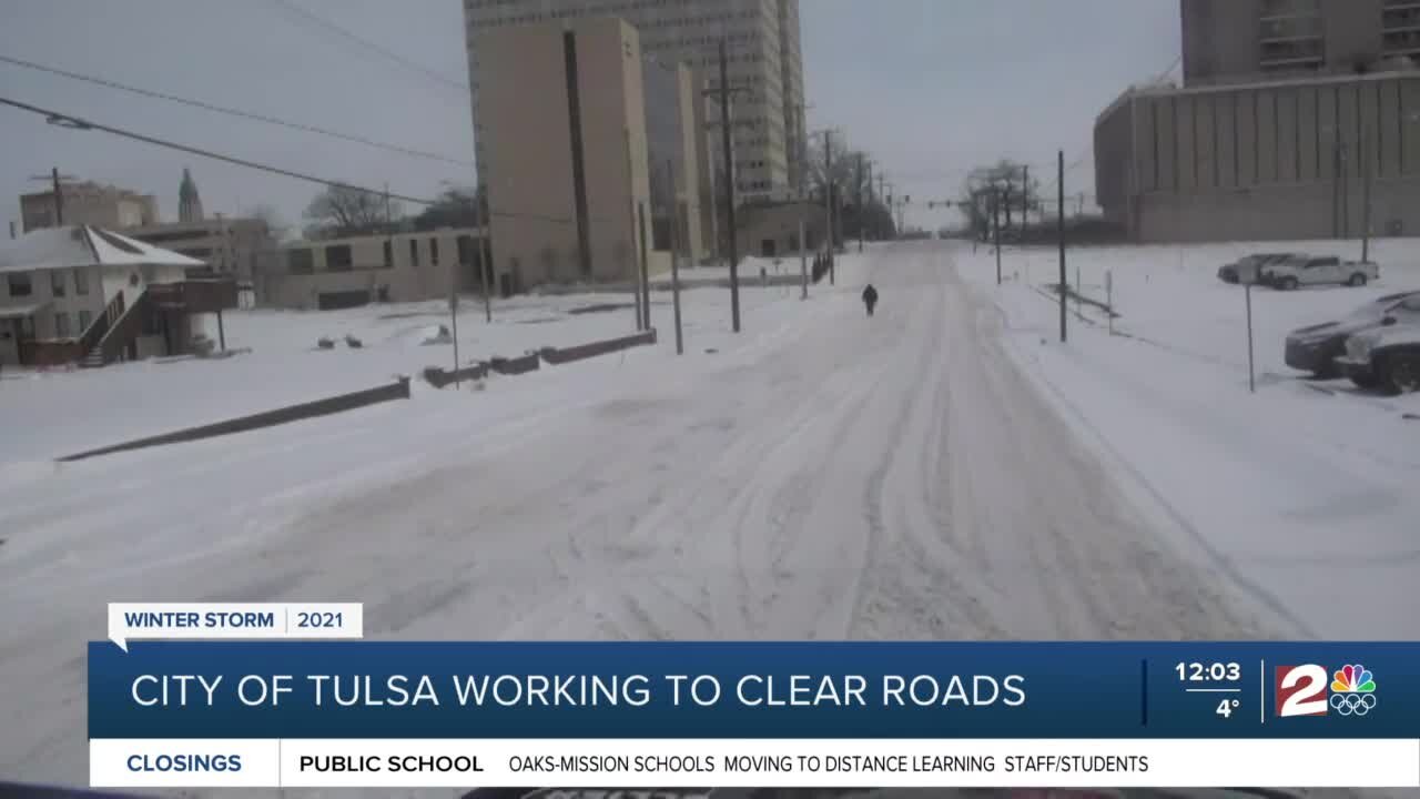 City of Tulsa clearing roads Monday