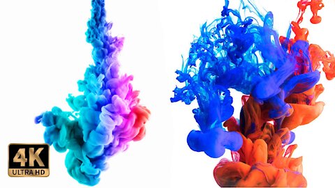 Ink Drop In Water | Abstact Liquid White Backgound Templates | Fluid VJ LOOP