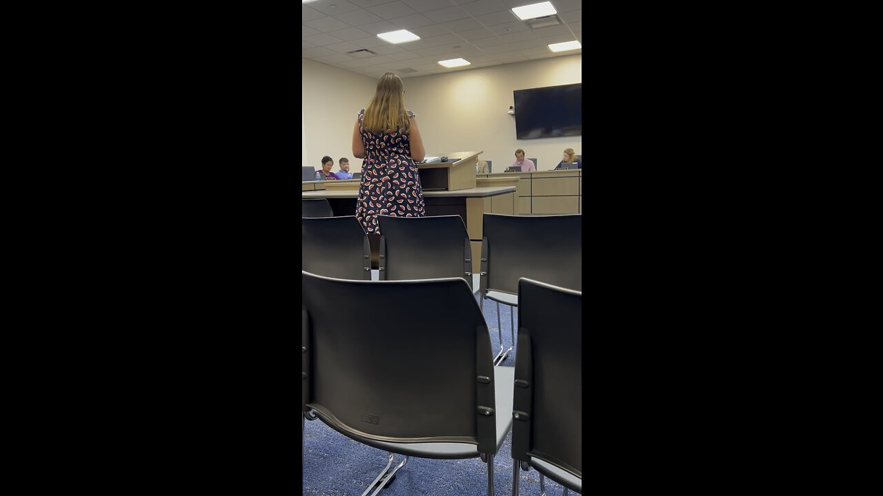 8/16/23 Candidate Ann Marie Miller (Cecil) at Canon-McMillan Agenda meeting questioning Chill Room