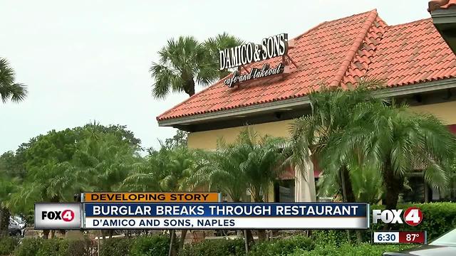 Burglar breaks through wall to enter Naples restaurant