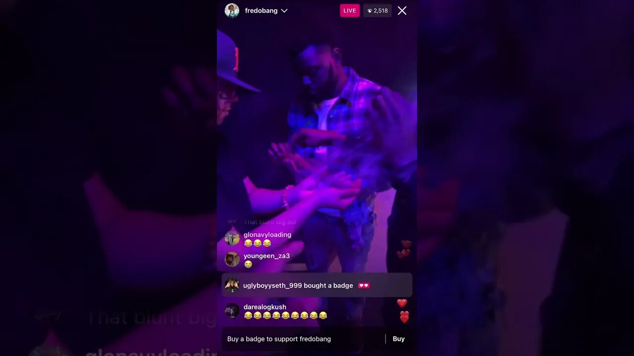 FREDO BANG IG LIVE: First Time Smoking Blunt After Being Off Parole Ft. TrapLand Pat (25-01-23) PT.1