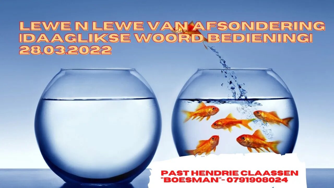 LEWE N LEWE VAN AFSONDERING|DAAGLIKSE WOORD BEDIENING| 28.03.2022