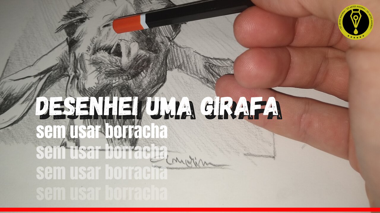 Drawing giraffe without erase | Desenhando uma Girafa sem usar borracha