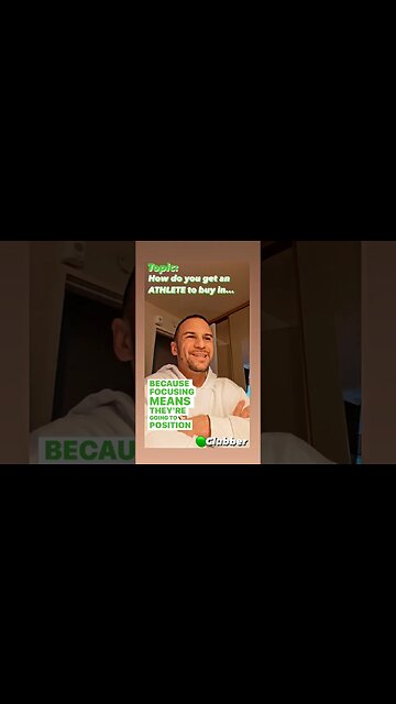 How do you get an ATHLETE to buy in...