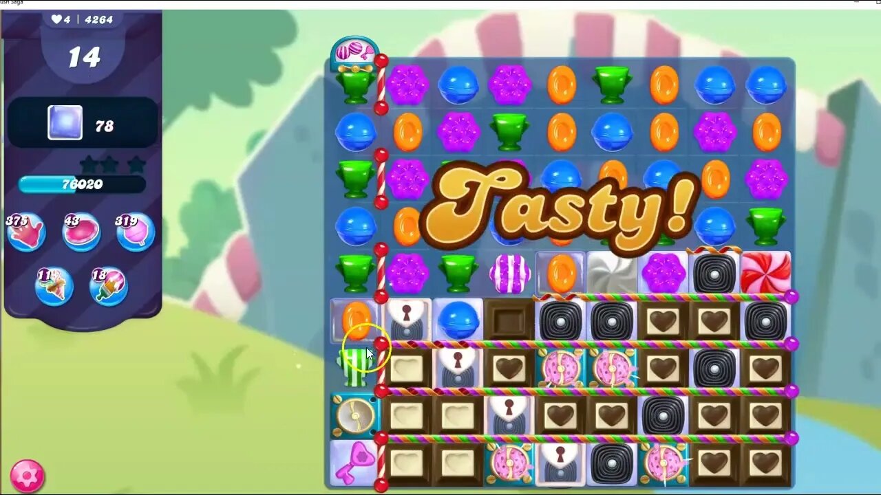 Candy Crush Level 4264 Talkthrough, 22 Moves 0 Boosters