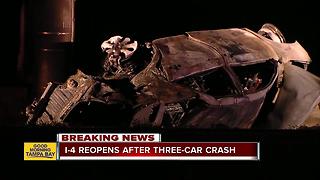 Troopers search for driver who is allegedly missing after 3 vehicle crash on I-4