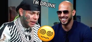 Drunk 6ix9ine Ruins Andrew Tate Podcast!