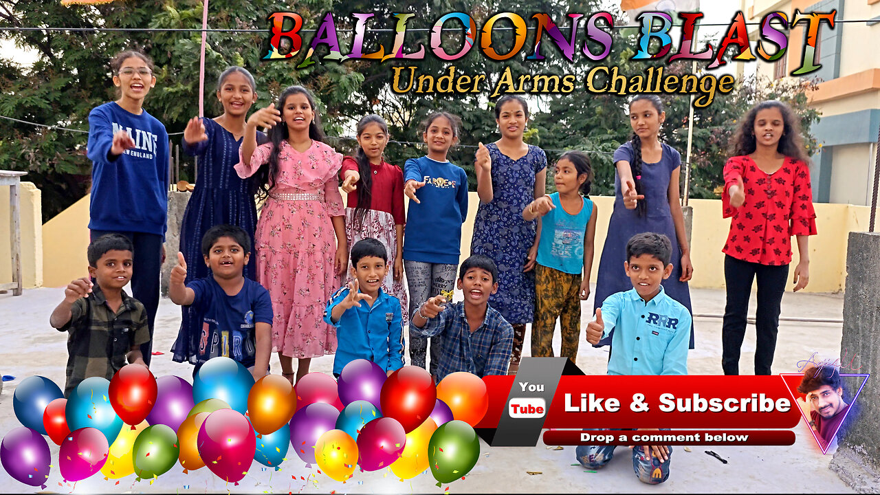 Balloons Blast - Under Arm Challenge || @anji4u || Best Games to play at home