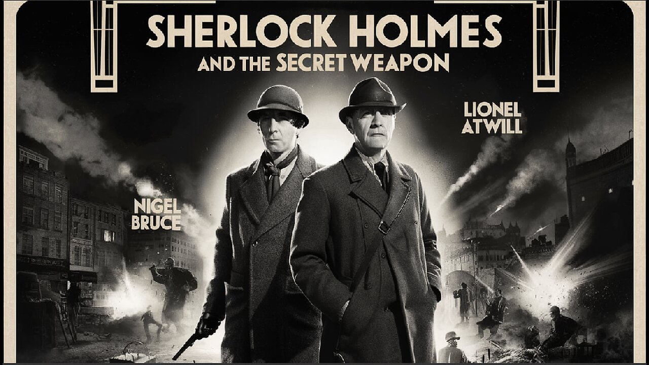 SHERLOCK HOLMES AND THE SECRET WEAPON (1942) Basil Rathbone, & Nigel Bruce | Horror, Crime | B&W