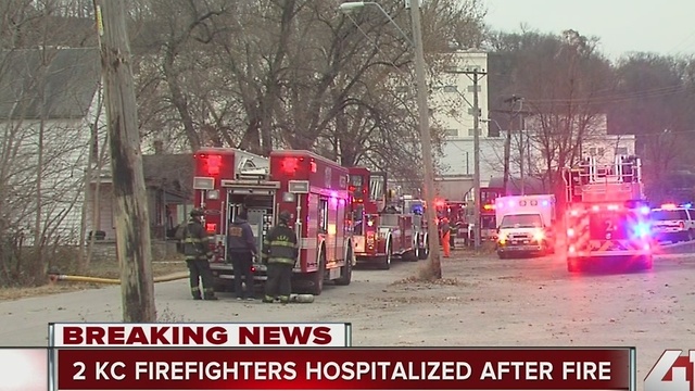 Two KC firefighter hospitalized after fire