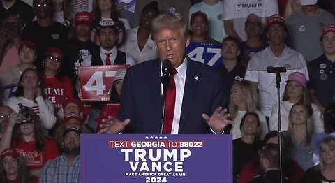 NO, BE NICE! Trump to Crowd chanting LOCK KAMALA UP! Atlanta GA Tech Campus rally