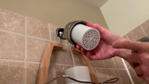 Changing Out The Shower Water Filter - Faster Than Brewing Your Coffee!