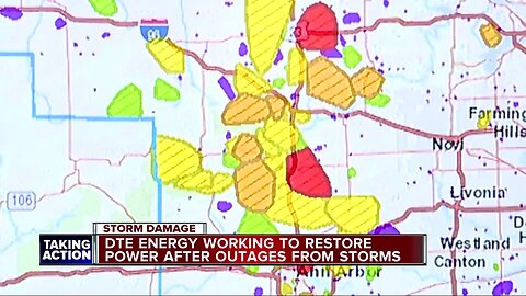 DTE Energy working to restore power after outages from storms