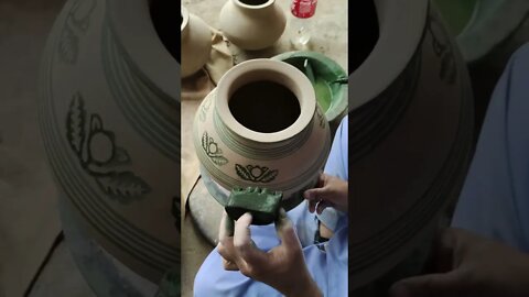 Painting The Pot With Amazing Skills #shorts #diy #pottery