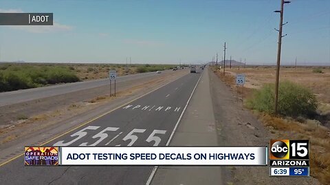 ADOT testing new road speed decals to help slow down drivers