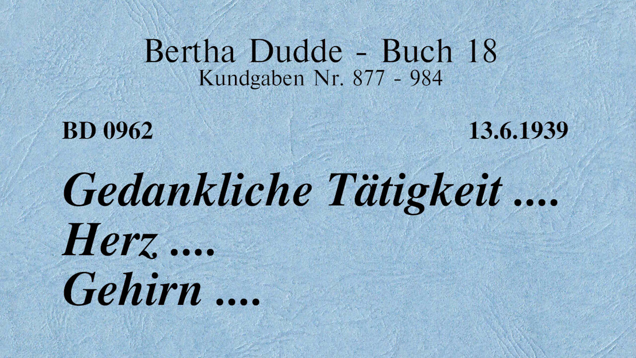 BD 0962 - GEDANKLICHE TÄTIGKEIT .... HERZ .... GEHIRN ....