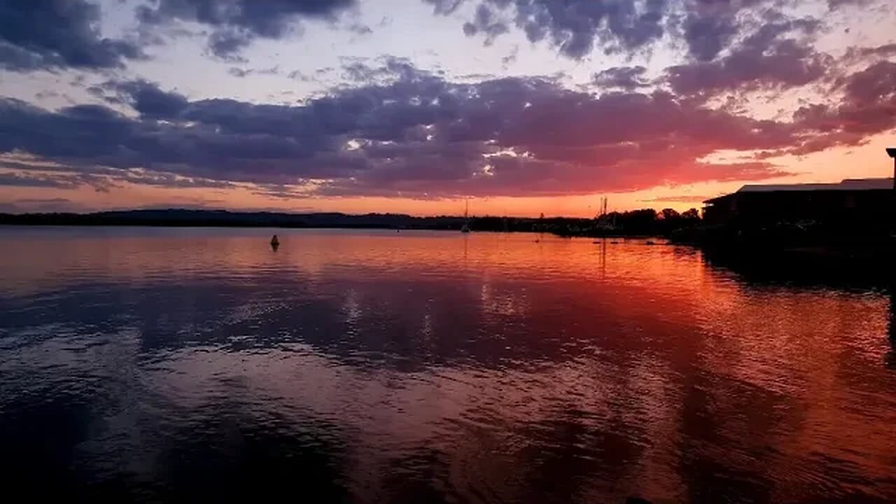 Very beautiful scene sunset and Water 4K video