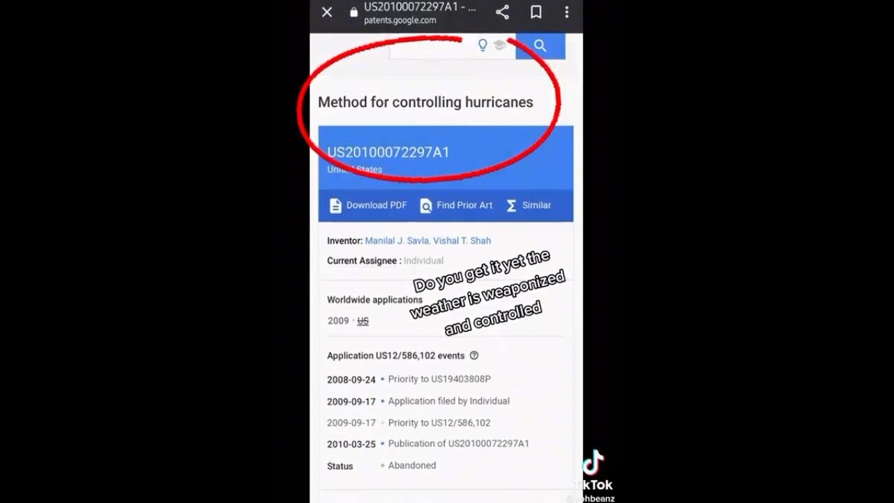 GEOENGINEERING - TORNADO PATENTS [You'll need to PAUSE to read.]