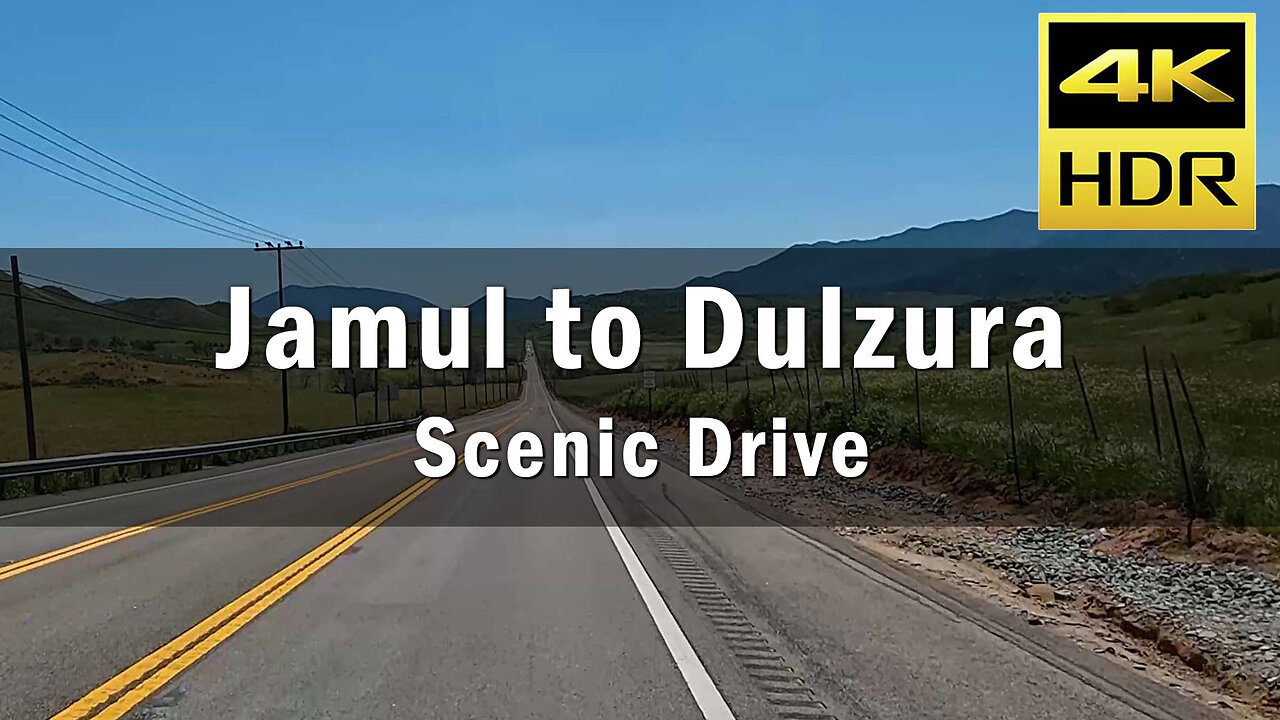 Outside Window View - Scenic driving through the hills of Jamul and Dulzura, CA on a clear day 4k