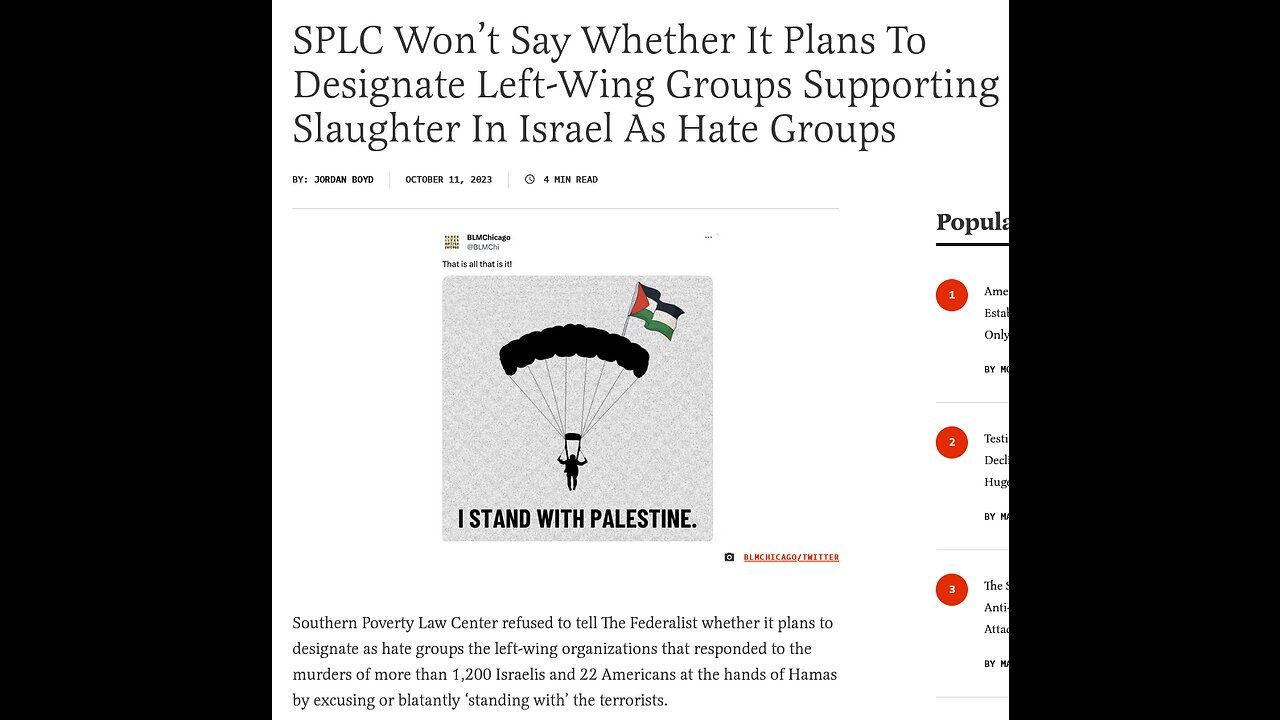 Black Lives Matter chapters celebrate Hamas attack