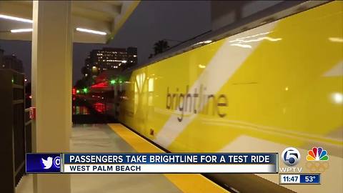 Passengers take Brightline for a test ride