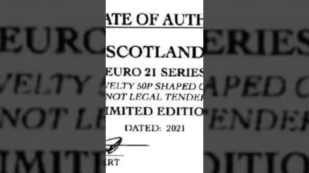 #RARE #ORIGINAL #SCOTLAND #EURO #2021 #SERIES WITH #COA OF 100 #ChangeChecker com #investincoins