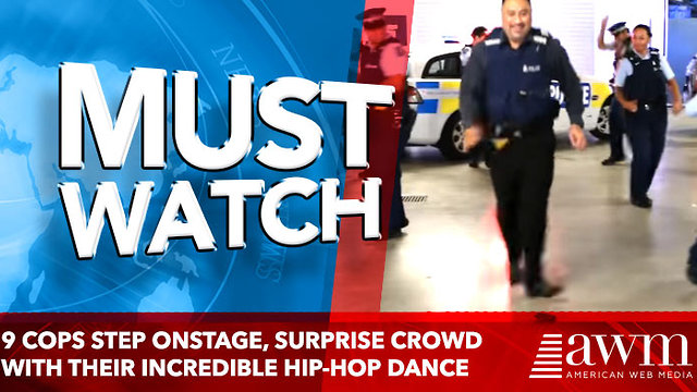 9 cops step onstage, surprise crowd with their incredible hip-hop dance moves