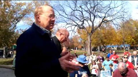 Dr. James Dobson and Fr. Bill Carmody Pray at Rally for Religious Freedom