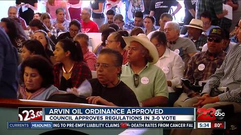 Arvin passes oil and gas restriction ordinance