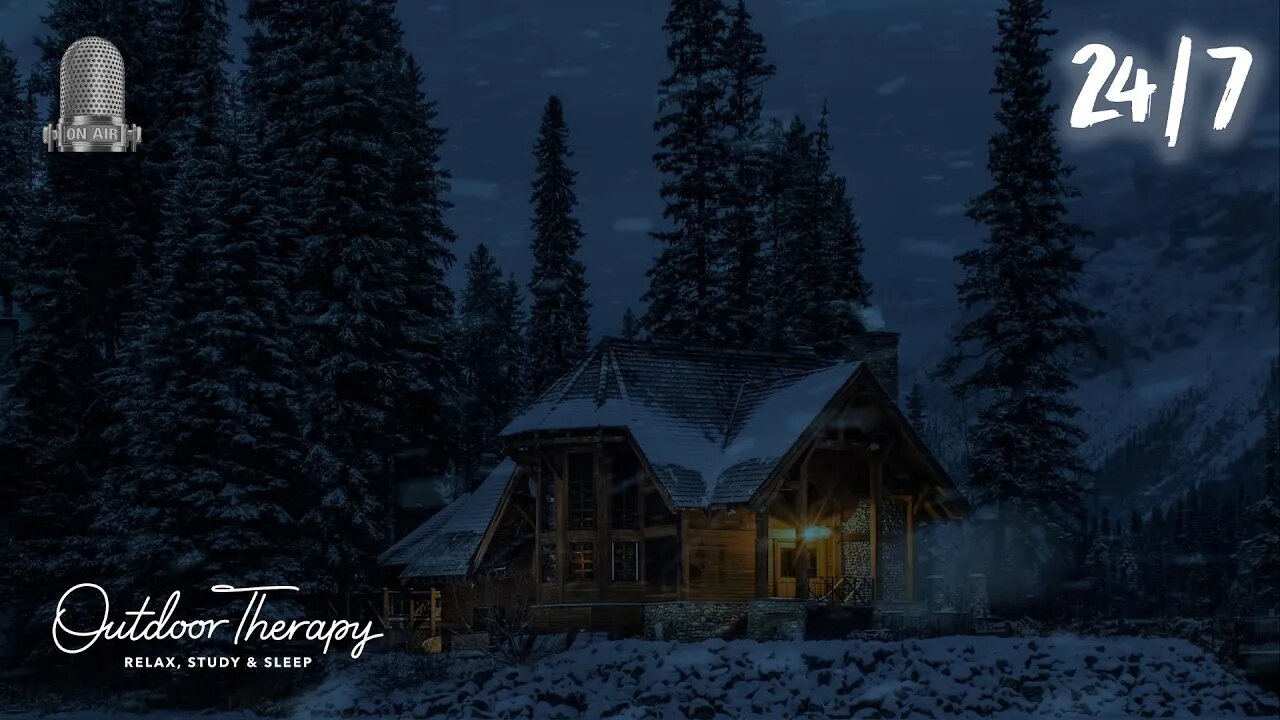 Blizzard at Emerald Lake (24/7) Howling Wind & Blowing Snow Ambience | Relax | Study | Sleep