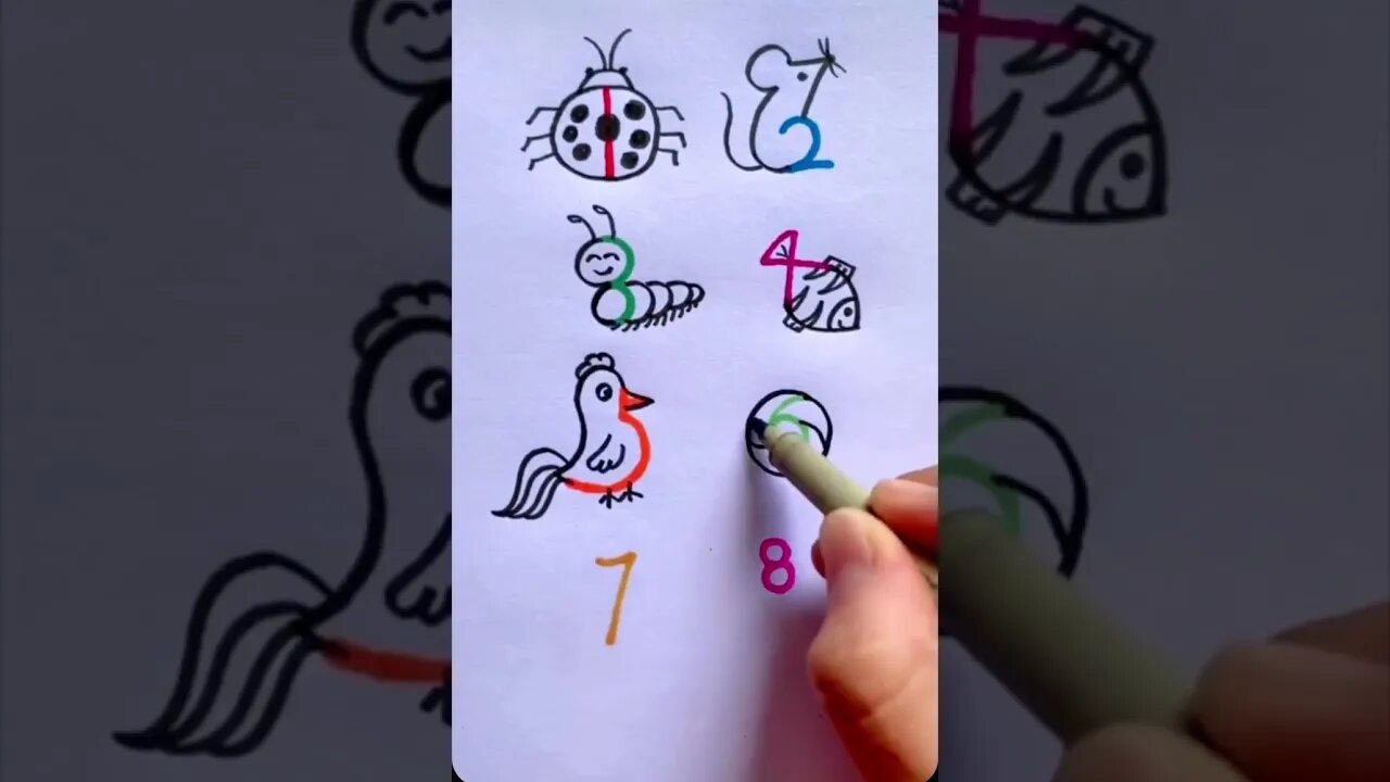 "Drawing Made Fun: Creating Adorable Animals Using Numbers!"